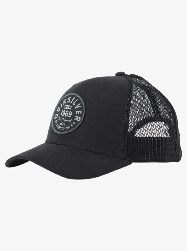 hats with built-in headbandsTowed In Trucker Hat - Black