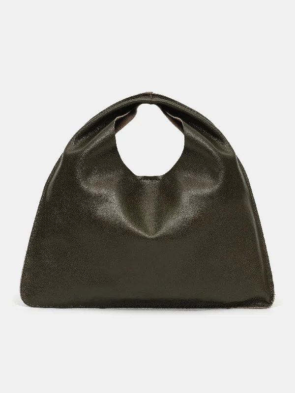 trendy snapback hatsLeather Grab Bag, Olive