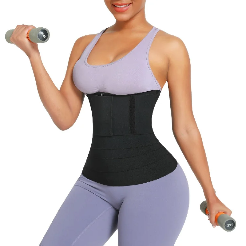 plus-size high-slit pantiesNeo Sweat Zipper Waist Trainer with 4 metre Waist Wrap