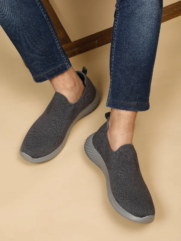 Women's Button-Up CoatsMen's Grey Solid Slip-On Casual Shoes