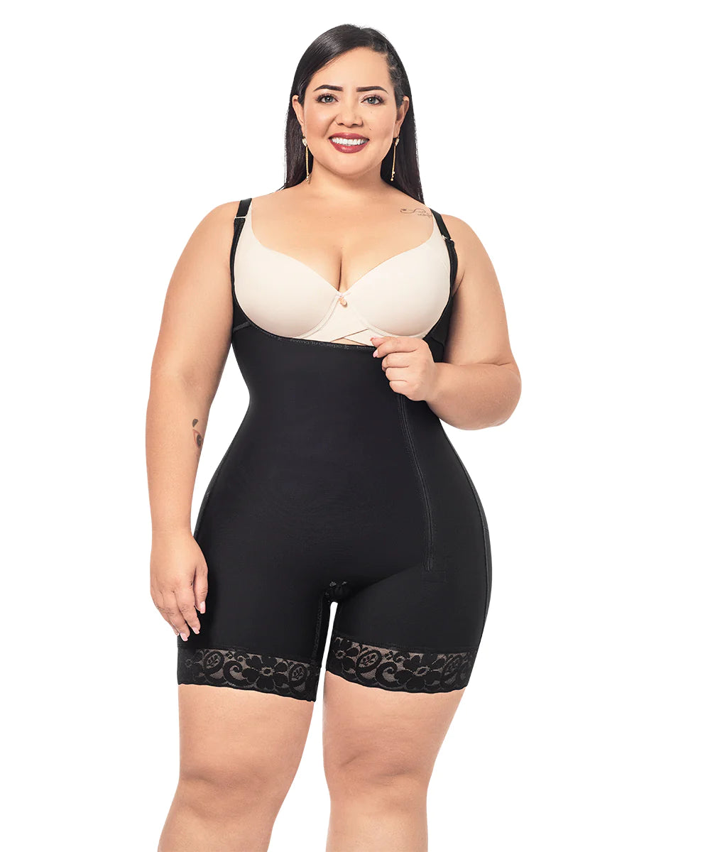 breathable mesh pantiesShort Bodysuit, Half back coverage shapewear (Ref. O-016)