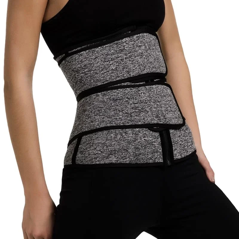 high-compression shapewear for weddingsSweat Belt Waist Trainer for Women (Grey)