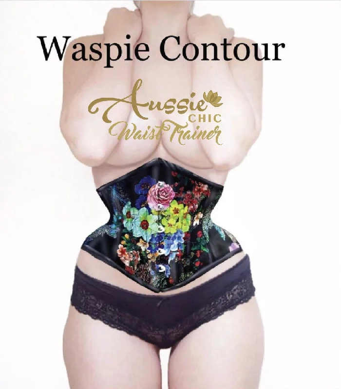 lightweight mesh sports brasWASPIE CONTOUR  - BLUE FLORAL