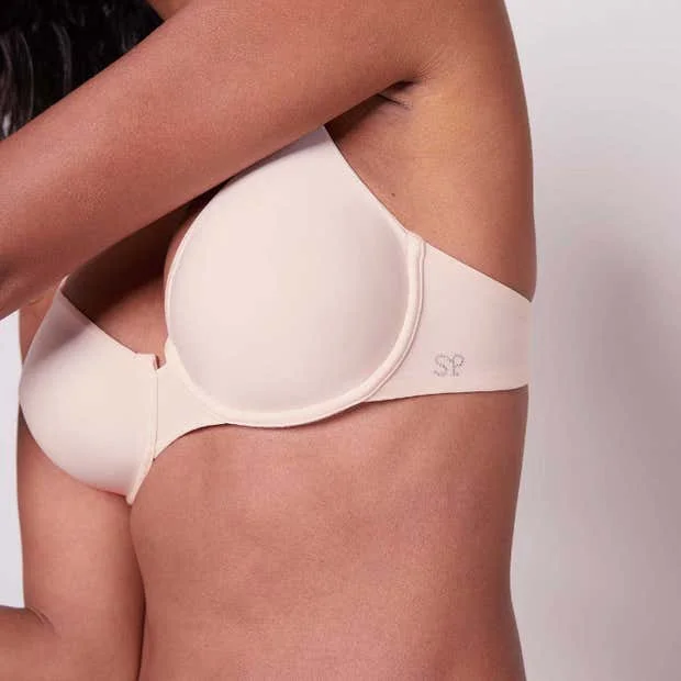 plus-size underwire balconette brasSujetador rosa empolvado efecto natural sin relleno de Simone Perele