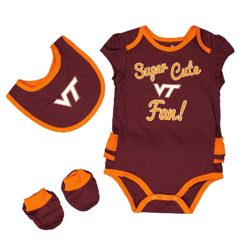 casual trucker hats with curved billsGirls' (Infant) Virginia Tech Hokies Trifecta Set (K423JQ 47N)