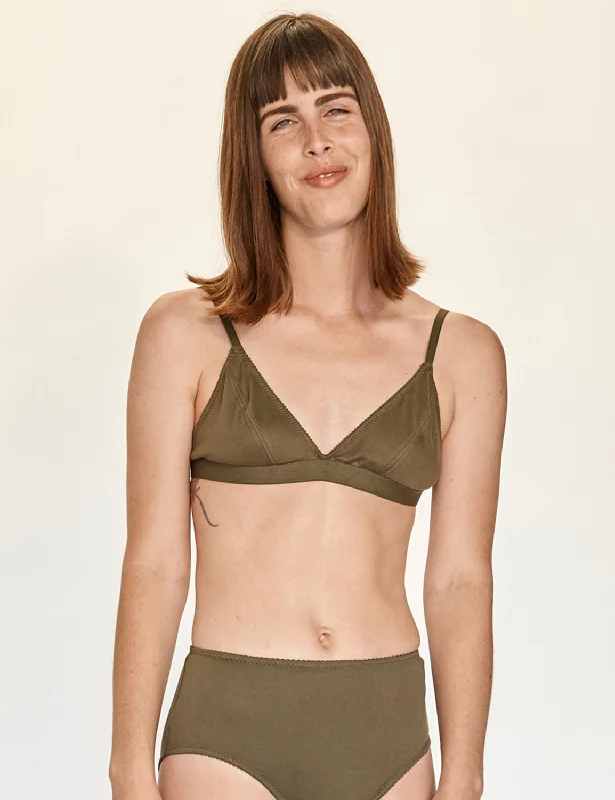 wireless maternity bras with adjustable strapsTriangle Bra - Olive