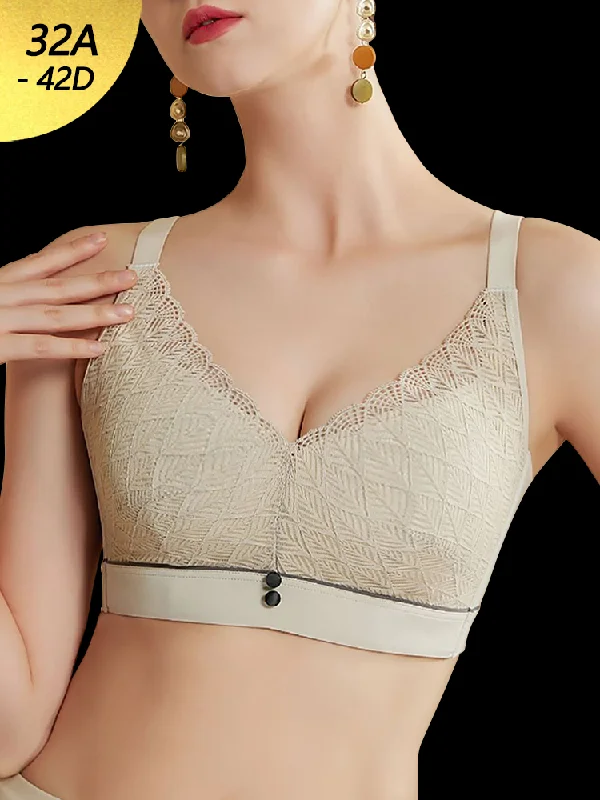 convertible strap bralettes for topsElegant Lace Deep-V Push Up Everyday Wireless Bra