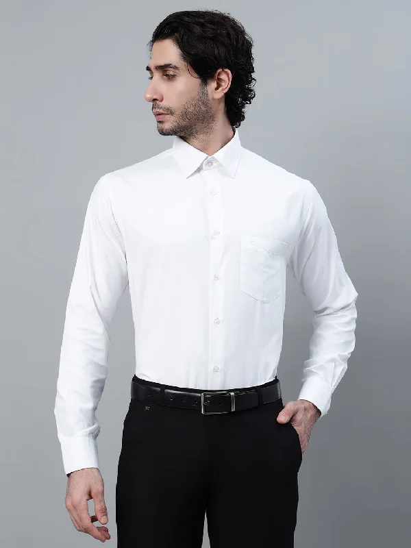 Women's PeacoatsMen's White Solid Full Sleeve Formal Shirt