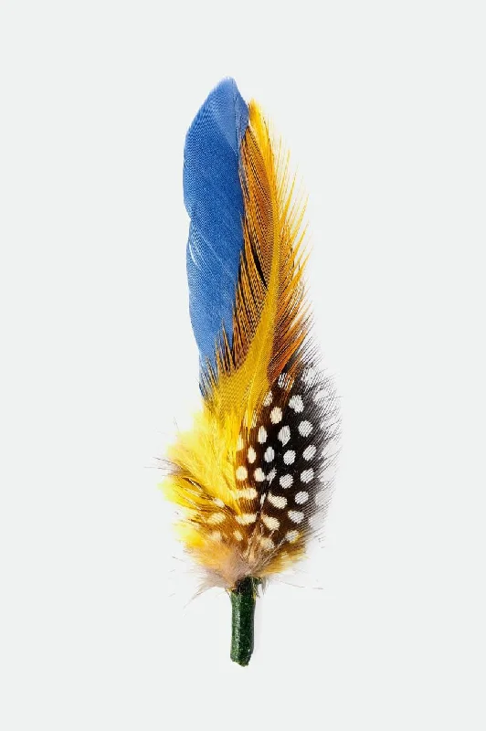 elegant dress hats for special occasionsBrixton Hat Feather - Joe Blue/Black/Yellow