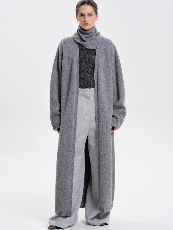 lightweight sports hatsMaxi Robe Scarf Cardigan, Grey