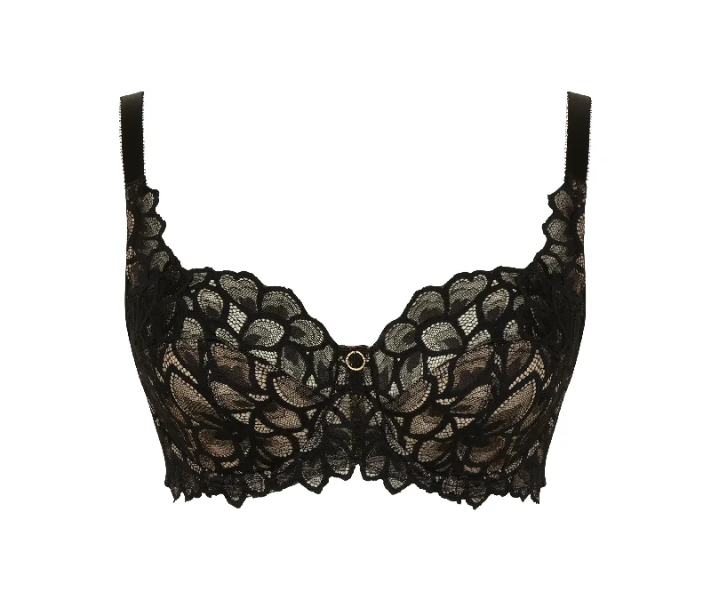 lace-trimmed chemise lingeriePanache Allure Full Cup Bra Black