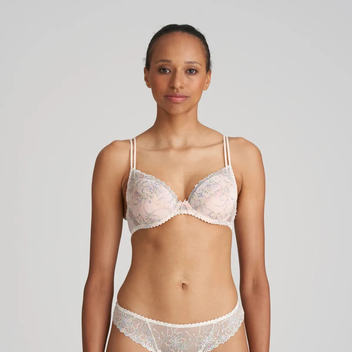 lightweight mesh sports bras for swimmingJane Push Up Boudoir Cream