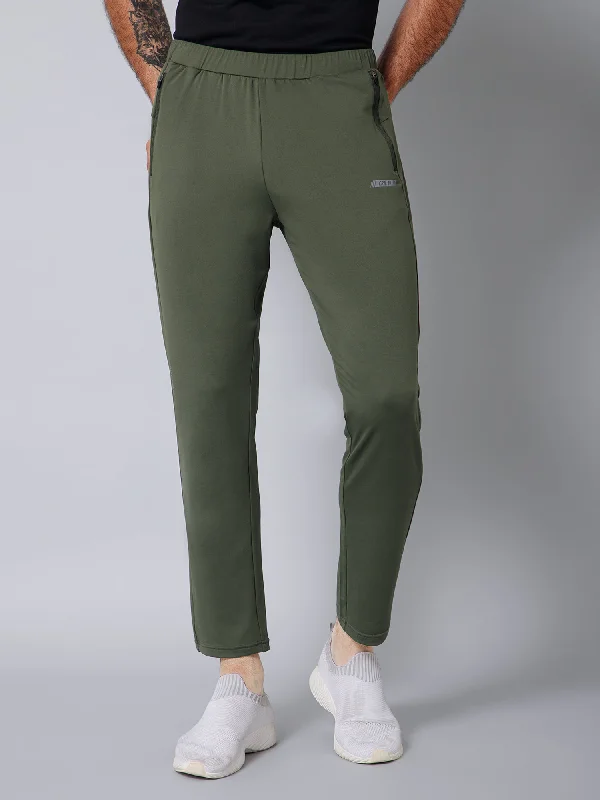 Women's Coats with Fur Trimmed HoodMen Green Solid Full Length Regular Fit Active Wear Track Pant