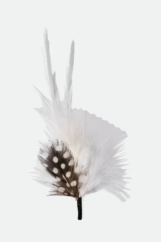 hats with built-in headphone holdersHat Feather - White/Black