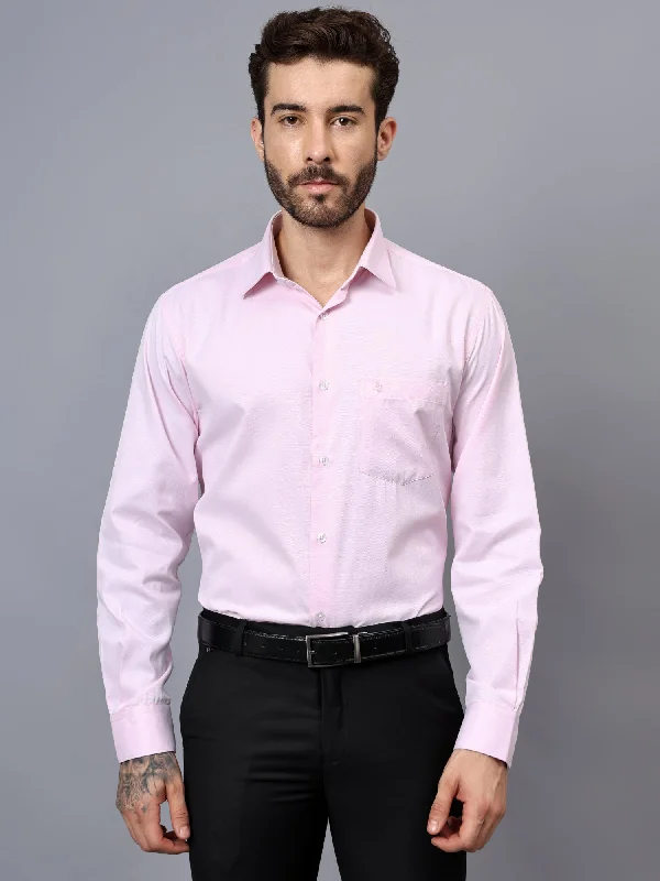 Women's Down CoatsMen's Pink Self Design Full Sleeve Formal Shirt