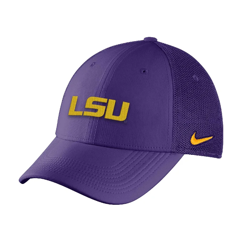 protective hard hats for constructionLSU Tigers Nike Dry Purple  Legacy Swoosh-flex Cap