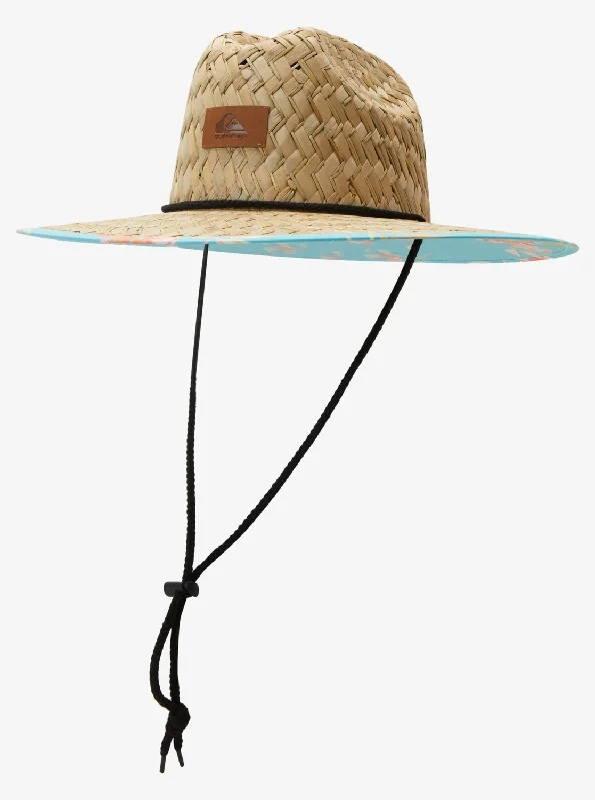 hats with adjustable strapsOutsider Straw Lifeguard Hat - Blue Radiance