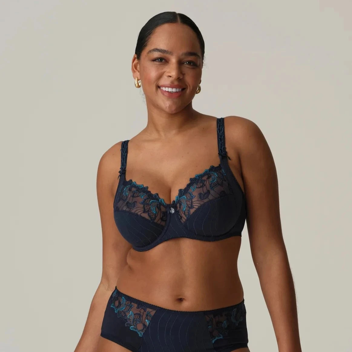 lace-up back lingerie setsDeauville Velvet Blue