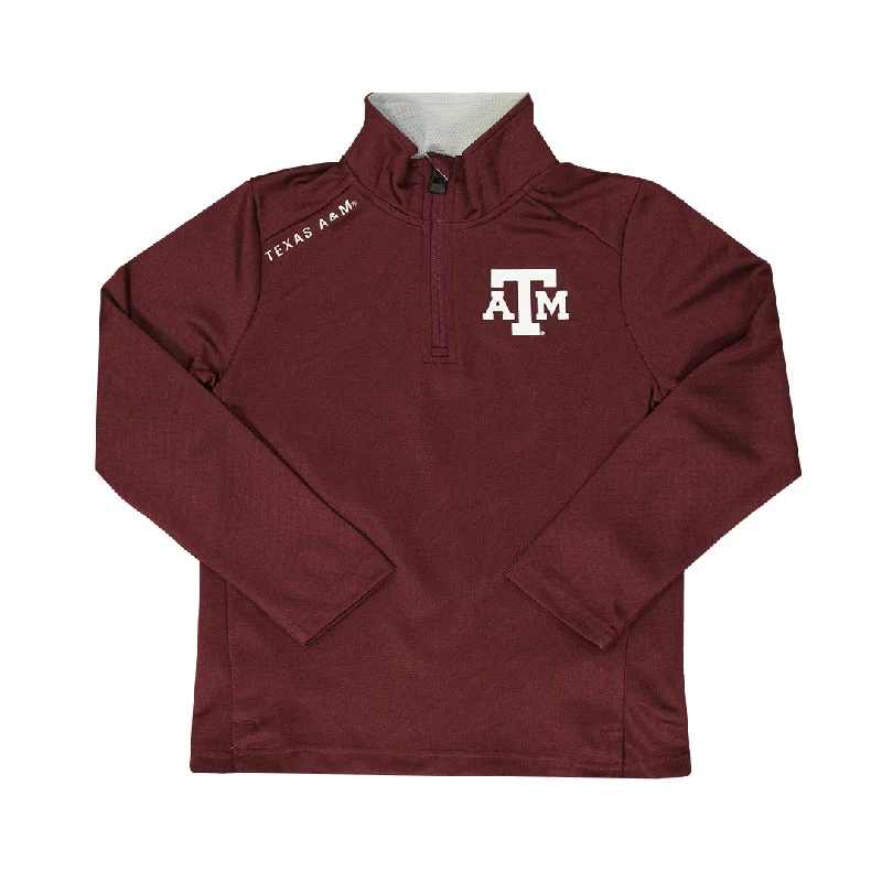 lightweight golf hats with moisture-wicking fabricKids' Texas A&M Aggies 1/4 Zip Top (K46418 66N)