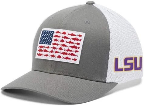 straw hats for summerLSU Tigers Columbia Fish Flag Ball Cap Mesh PFG