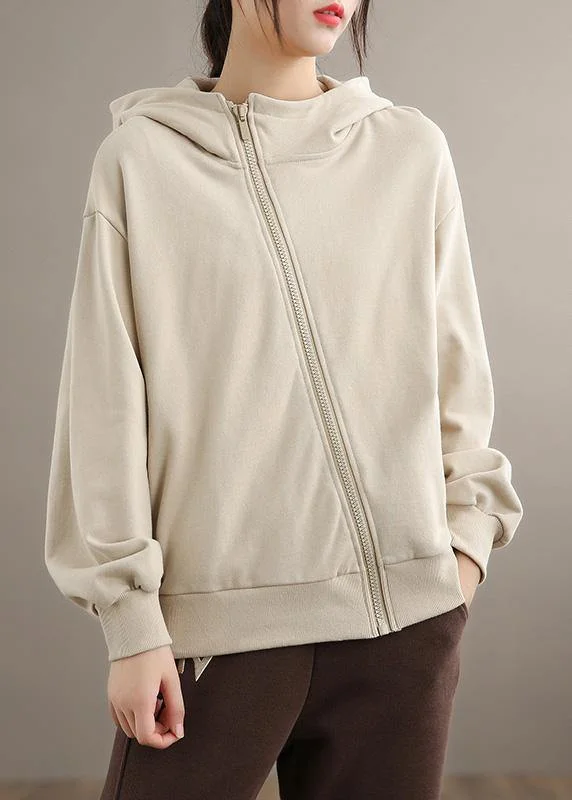 Women's Bomber CoatsOrganic Nude Fashion Coats Women Gifts Hooded Zippered Spring Coats