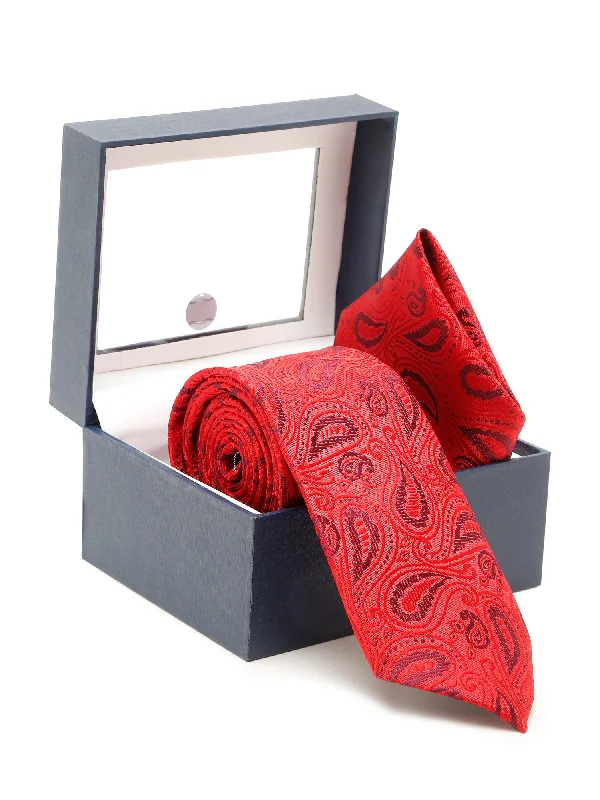 Women's Zip-Up CoatsMen's Red Fashion Paisley Pattern Tie Set