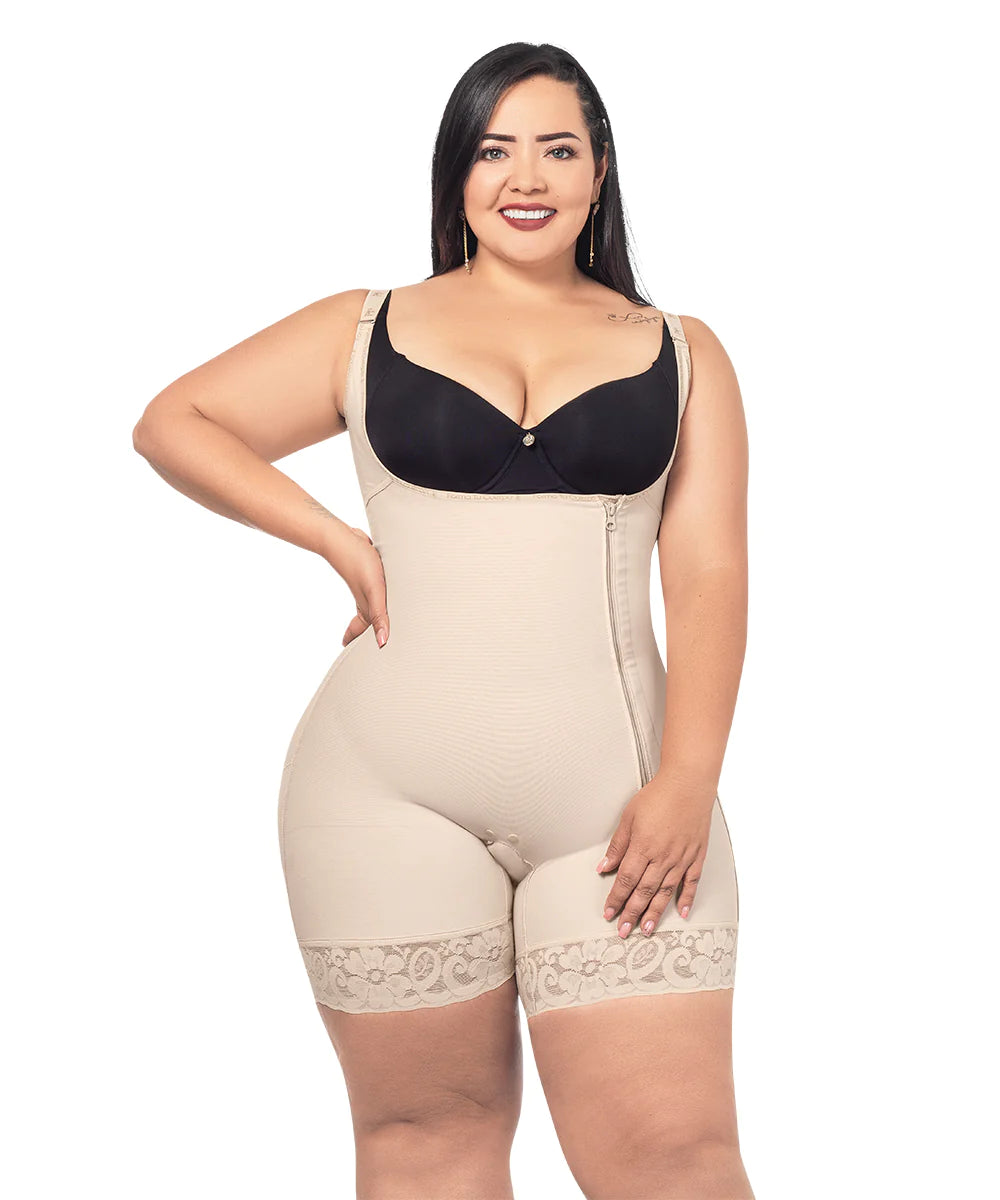 lace trim ladies' underwearShort Bodysuit, Abdomen Control (Ref. O-010 )