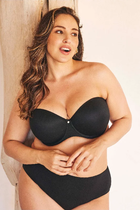 seamless high-leg pantiesSmooth Moulded Strapless Bra Black