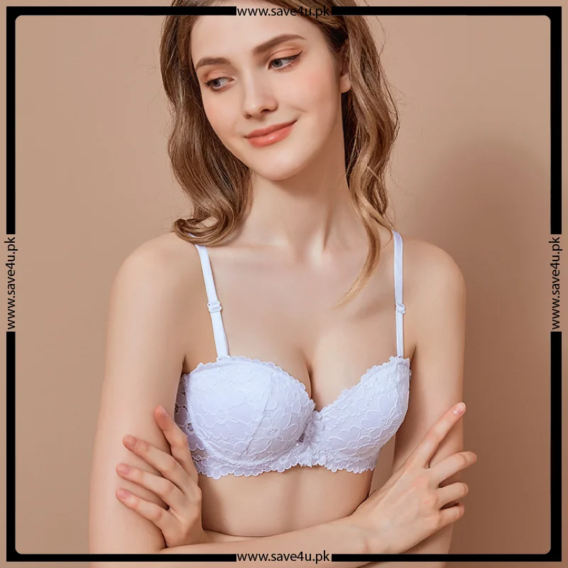 seamless modal fiber high-waisted pantiesThin Padded Floral Lace Demi Cup Bra