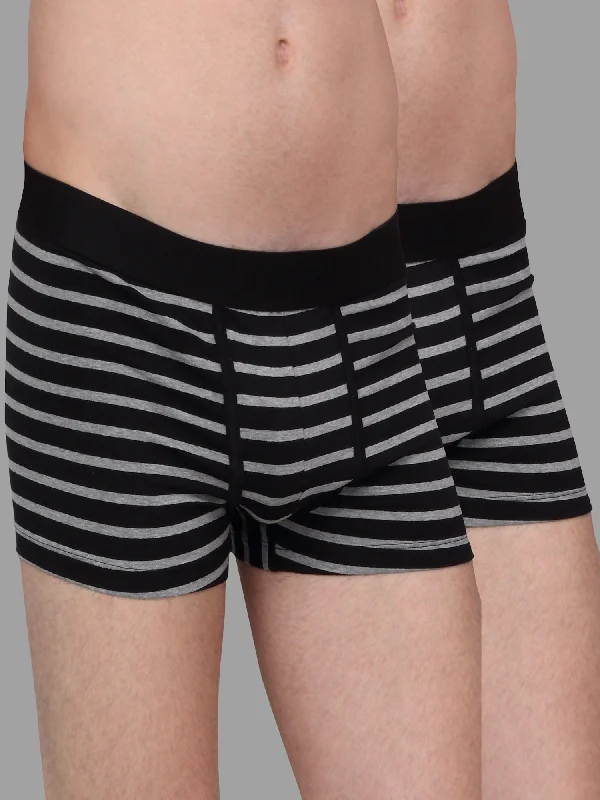 Women's PeacoatsMen's Black Pack of 2 Striped Cotton Stretch Briefs