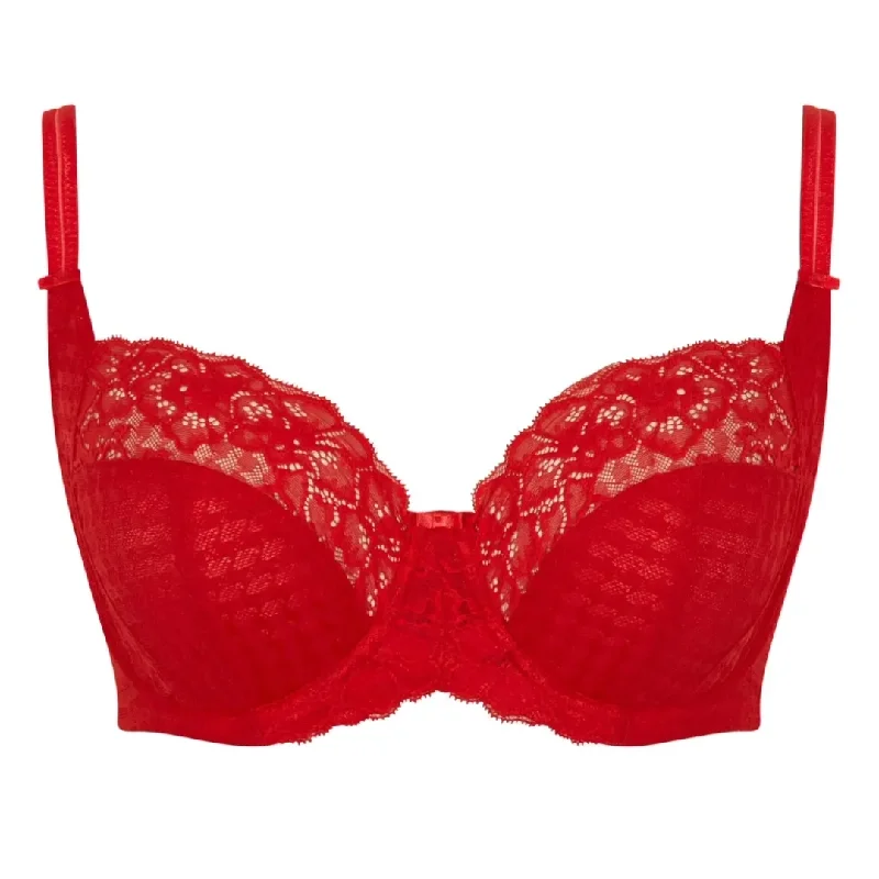 floral lace lingerie with matching robesPanache Envy Full Cup Bra Poppy red