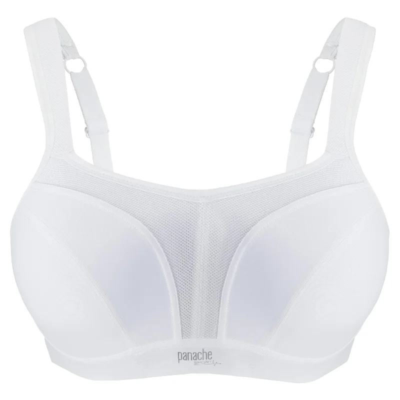 lace-up back lingerie setsPanache Wired Sports Bra White