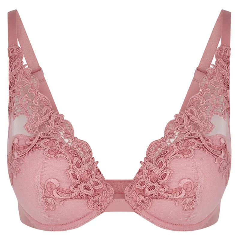 lace-up back lingerie setsSaga Plunging Push-Up in Verona Pink