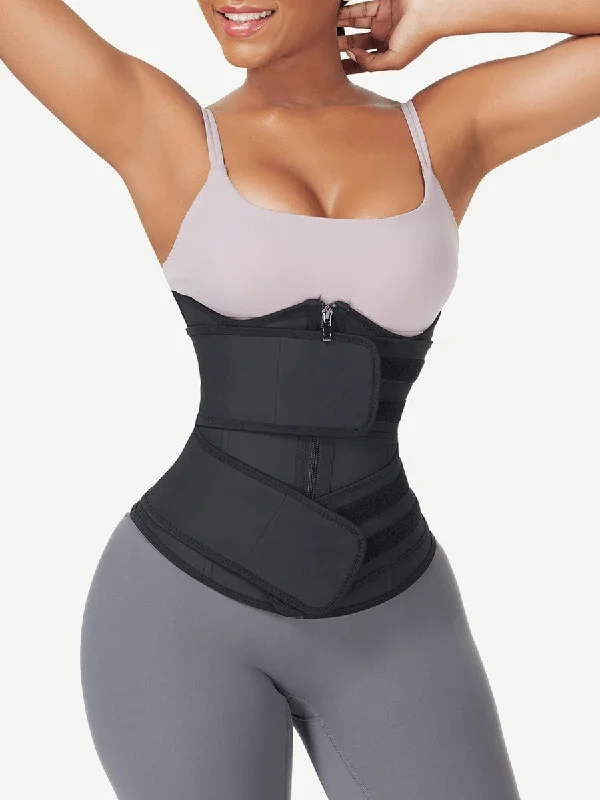 lace-embellished bralette and panties setsNeo Sweat - Double Belt Waist trainer