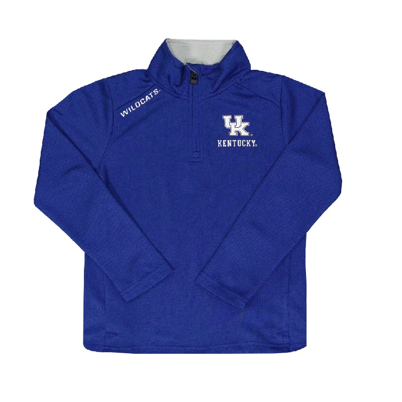 casual trucker hats with patches and pinsKids' Kentucky Wildcats 1/4 Zip Top (K46418 76N)