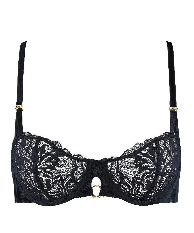 eco-friendly organic cotton lingerie setsAubade The night Before Half cup bra Blackbird