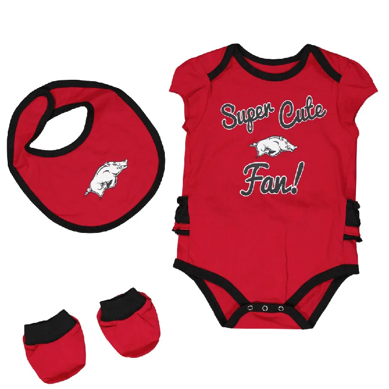 casual trucker hatsGirls' (Infant) Arkansas Razorbacks Trifecta Set (K423JQ 70N)