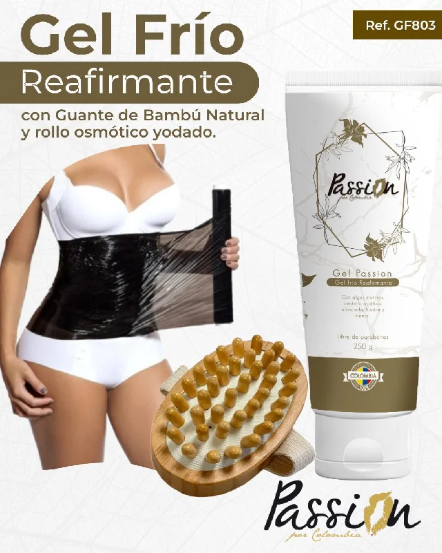 minimalist seamless brasGEL FRIO REAFIRMANTE + GUANTE MASAJEADOR DE BAMBU + ROLLO DE PAPEL YODADO OSMOTICO 100MTS