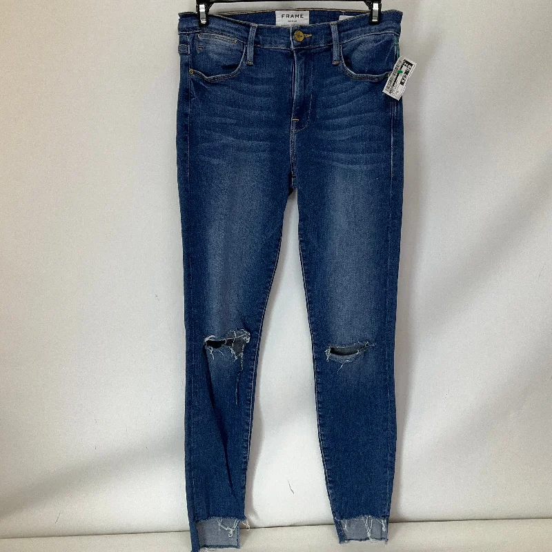 Women's Jodhpurs with Wide LegJeans Skinny By Frame In Blue Denim, Size: 2