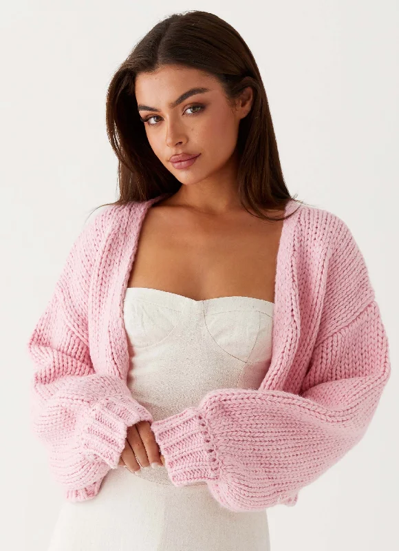 Women's Polish Wool SweatersJasleen Knit Cardigan - Pink