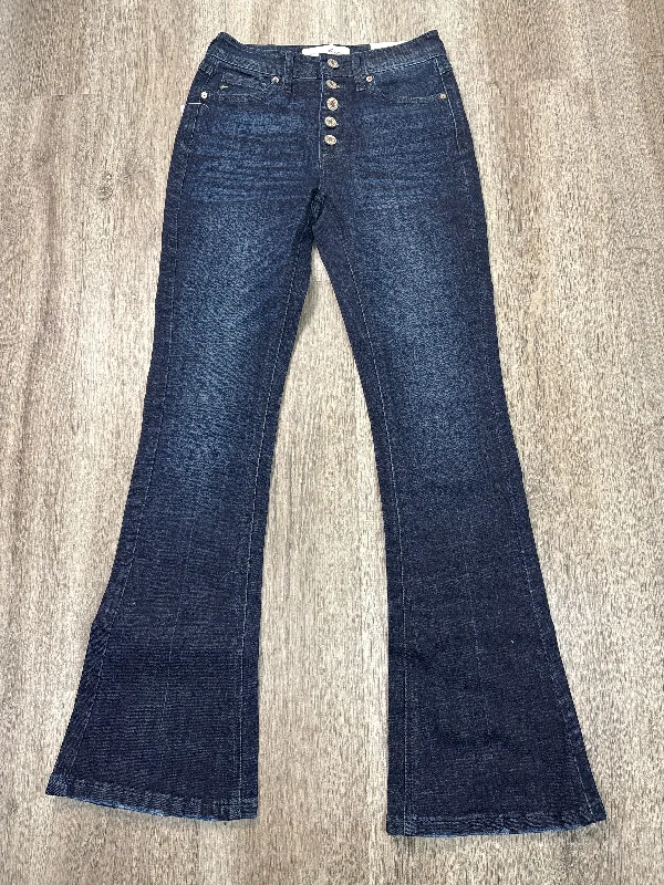 Women's Jodhpurs with Collarless DesignJeans Flared By Kancan In Blue Denim, Size: 0