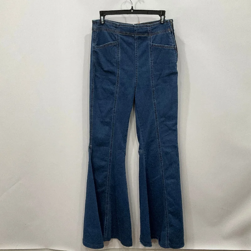 Women's Jodhpurs with Wide CollarJeans Flared By We The Free In Blue Denim, Size: 6