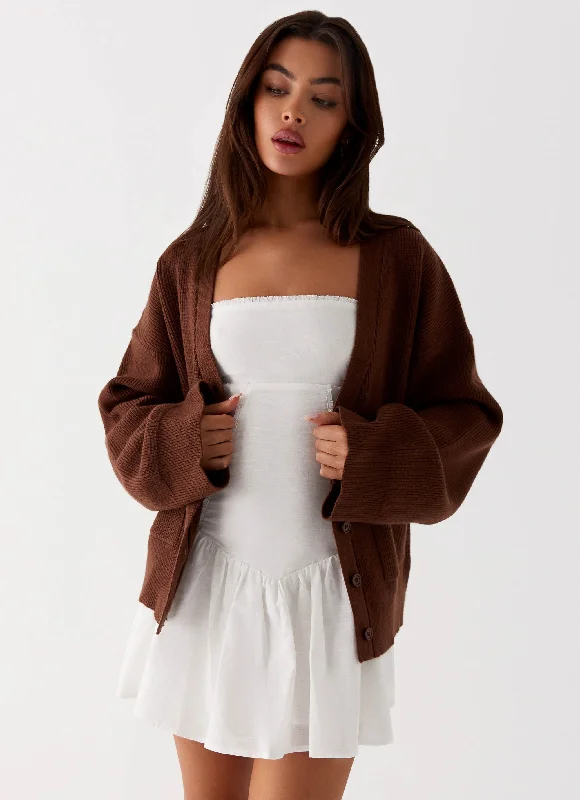 Women's Armenian Wool SweatersLiza Knit Cardigan - Chocolate