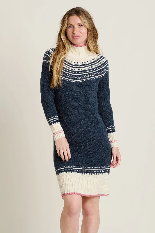 Women's Turtleneck SweatersRetro Ski Knitted Dress