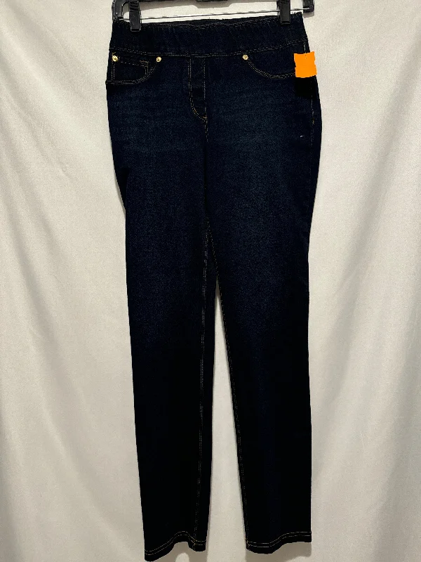 Women's Jodhpurs with Square NeckJeans Jeggings By Peter Nygard In Blue Denim, Size: S