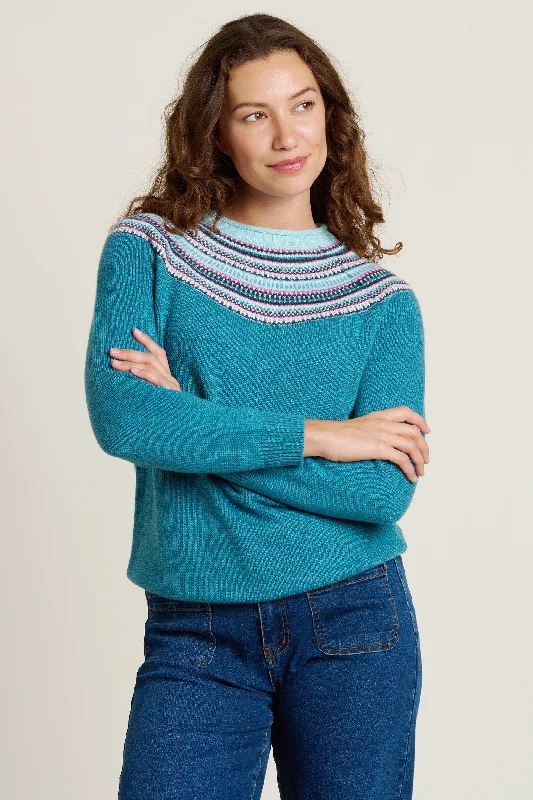 Women's Cotton SweatersFairisle Knitted Crew Neck Jumper