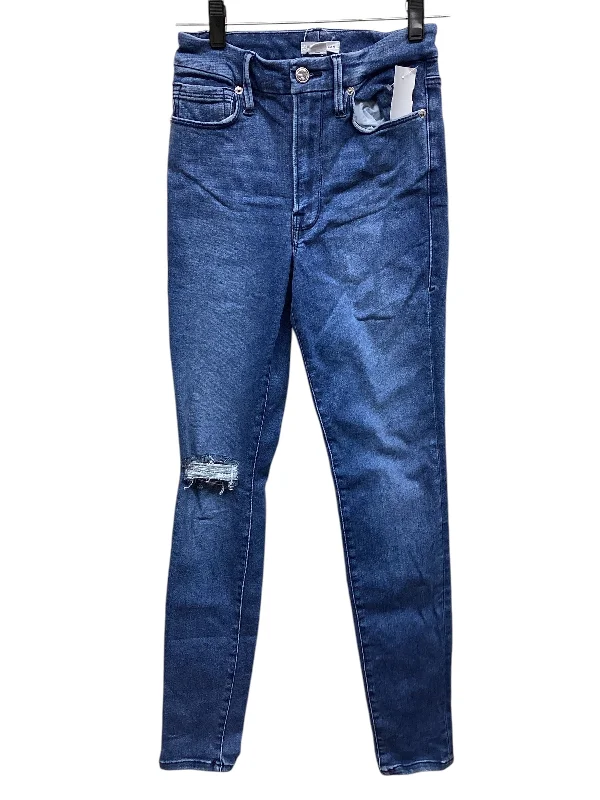 Women's Jodhpurs with Asymmetrical HemJeans Skinny By Good American In Blue Denim, Size: 0