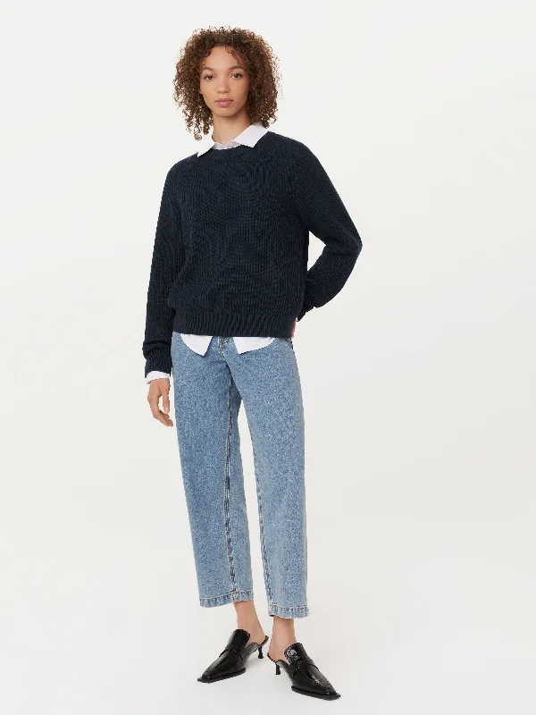 Women's Croatian Wool SweatersThe SeaCell™ Boxy Sweater in Space Blue