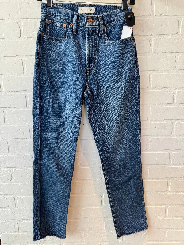 Women's Flared PantsJeans Straight By Madewell In Blue Denim, Size: 0