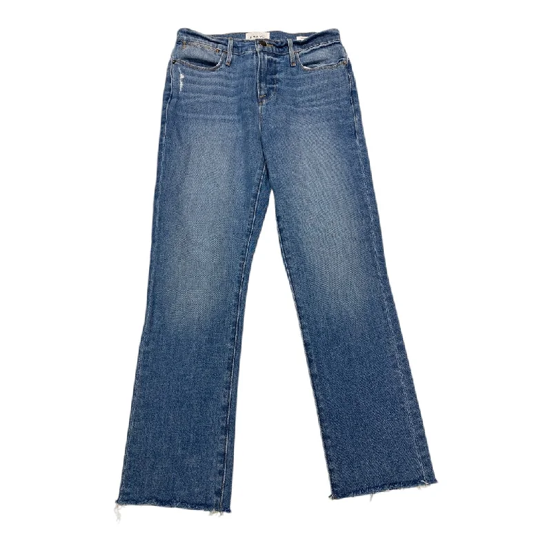 Women's Jodhpurs with High CollarJeans Straight By Frame In Blue, Size:2